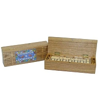 Cribbage Box with Double 6 Dominoes