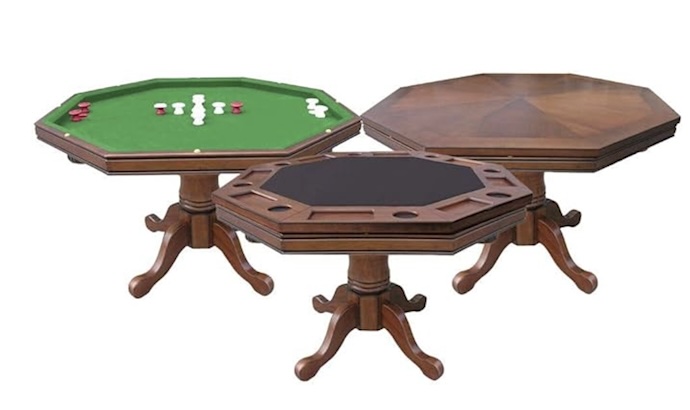 3-in-1 Walnut Poker Table