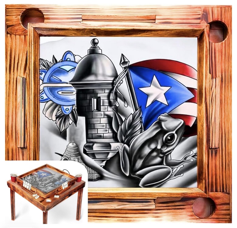 All wood PR domino table