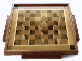 Masterpiece Handcrafted All Wood Chessboard Domino Top