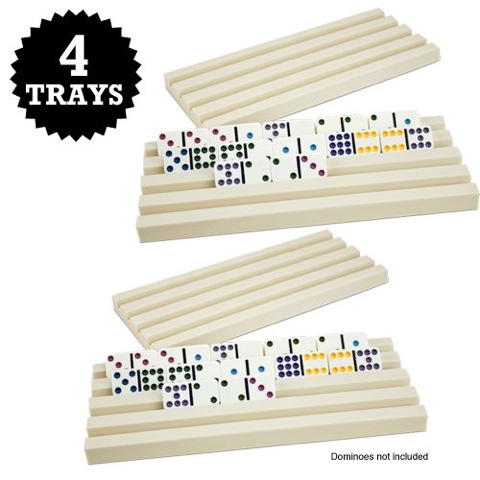 Four Plastic Domino Trays