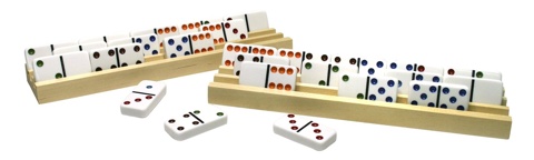 Two Wood Domino Trays