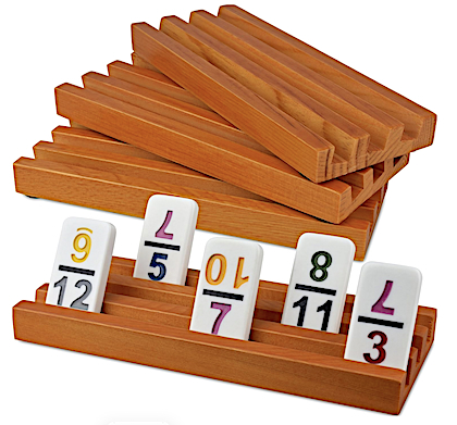 Four Wood Domino Trays