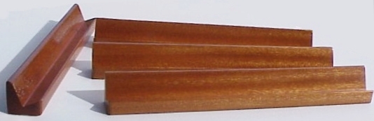 Premio Mahogany Racks for Double Nine Dominoes