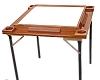 Double Nine Domino Table in Spanish Cedar Plywood with Steel Legs