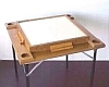 Double Six Domino Table in Spanish Cedar Plywood with Steel Legs