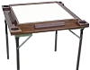 Double Nine Domino Table in Wood with Steel Legs