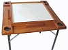 Double Six Domino Table in Wood with Steel Legs